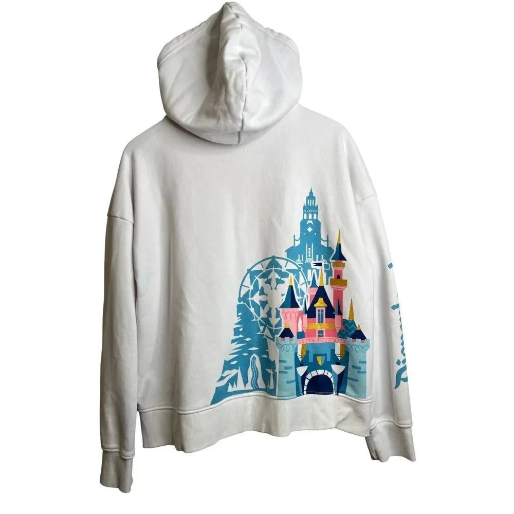 Disneyland Resort Zip Hoodie Size XL Disney Castle Sleeping Beauty Cinderella